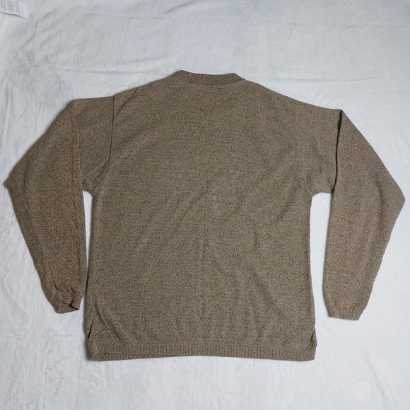 CYPRESS GROVE KNITWEAR MEN'S TAN V-NECK PULLOVER SWEATER SIZE LARGE. - Picture 3 of 6